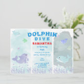 イルカダイブ水族館オーシャンスイム子供誕生日 招待状 (スタンド正面)