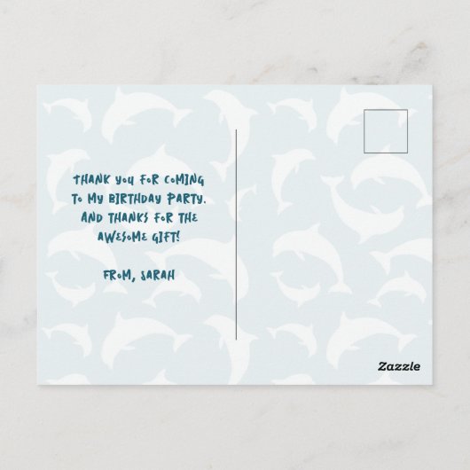 イルカパーティー 子供たちからの感謝の気持ち ポストカード (裏面)