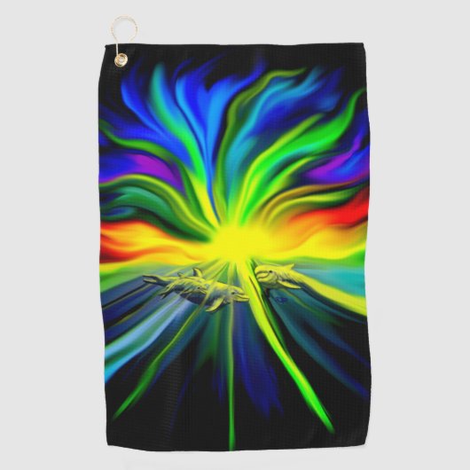 イルカファミリーin the sunshine ゴルフタオル (正面)