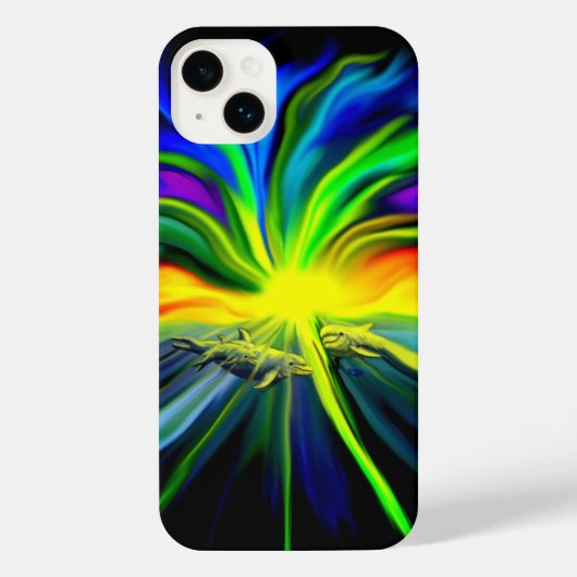 イルカファミリーin the sunshine iPhoneケース (裏面)