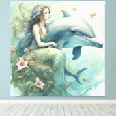 イルカファンタジー2 キャンバスプリント (インサイチュ (ウッドフロア))