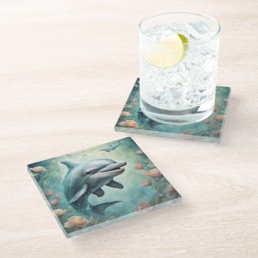 イルカファンタジー8 ガラスコースター (アングル)