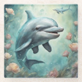 イルカファンタジー8 ガラスコースター (正面)