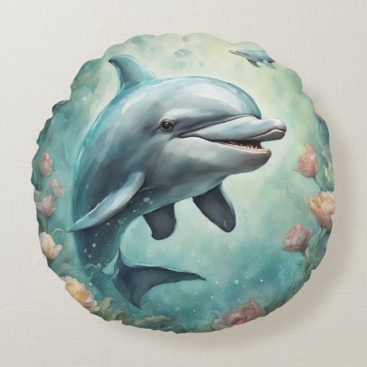 イルカファンタジー8 ラウンドクッション (正面)