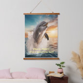 イルカフレンドリーの挨拶、美しい一日！ 吊り下げ型タペストリー (寝室)