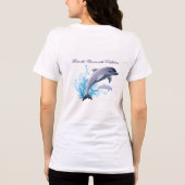 イルカマークの女性用Tシャツ おしゃれな普段着 トライブレンドTシャツ (裏面)