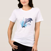 イルカマークの女性用Tシャツ おしゃれな普段着 トライブレンドTシャツ (正面)