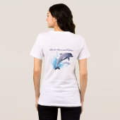 イルカマークの女性用Tシャツ おしゃれな普段着 トライブレンドTシャツ (裏面全面)