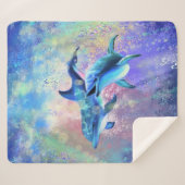 イルカンカップル-美しい シェルパブランケット (正面(横))