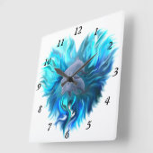 イルカ一頭 スクエア壁時計 (傾斜)