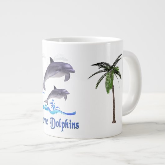 イルカ大きなコーヒーマグ ジャンボコーヒーマグカップ (正面右)