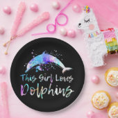 イルカ好きの贈り物この少女はイルカが好きだ ペーパープレート (パーティー)