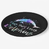 イルカ好きの贈り物この少女はイルカが好きだ ペーパープレート (アングル)