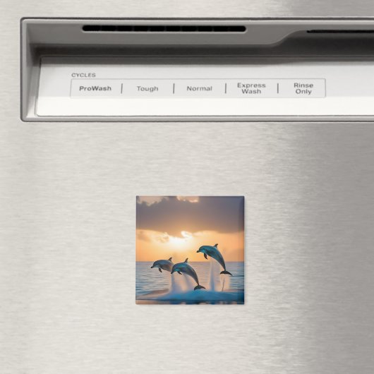 イルカ威厳のあるは夕暮れ時に飛び跳ねた。 マグネット (インサイチュ (食洗機))