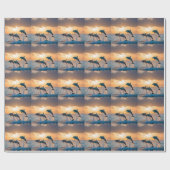 イルカ威厳のあるは夕暮れ時に飛び跳ねた。 ラッピングペーパー (フラット)