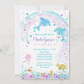 イルカ招待状ドルフィンアンダーザシー招待状 招待状 (正面)