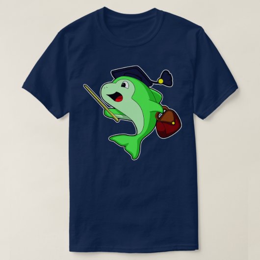 イルカ教授バッグ指針付き Tシャツ (デザイン正面)