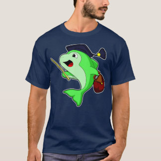 イルカ教授バッグ指針付き Tシャツ