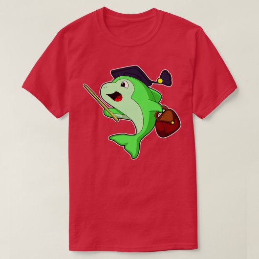 イルカ教授バッグ指針付き Tシャツ (デザイン正面)