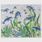 イルカ族館ラッピング紙での会転が議 ラッピングペーパー (フラット)