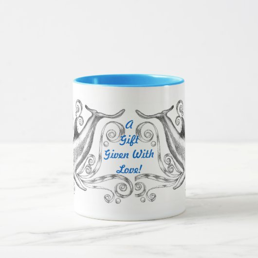 "イルカ木炭II」信号器のマグ マグカップ (中央)