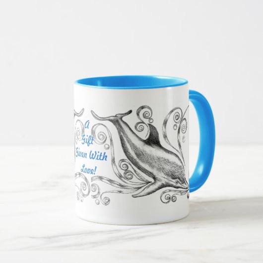 "イルカ木炭II」信号器のマグ マグカップ (正面右)