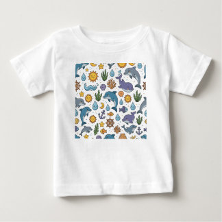 イルカ模様 ベビーTシャツ