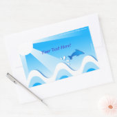 イルカ海の長方形のシール（テキストはこちら） 長方形シール (封筒)