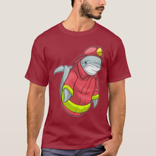イルカ消防士 消防署 Tシャツ (正面)