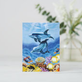 イルカ熱帯魚 ポストカード (スタンド正面)