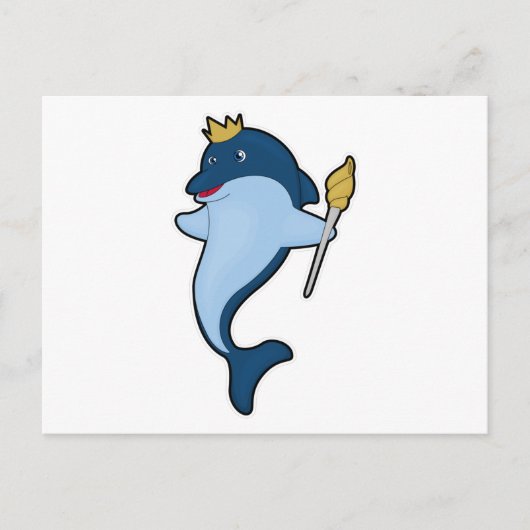 イルカ王　杖と王冠にて ポストカード (正面)