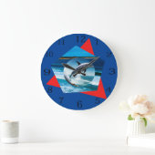 イルカ踊りの波、壁時計 ラージ壁時計 (ホーム)