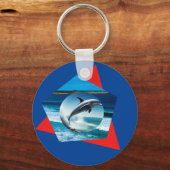 イルカ踊りオンザウェーブキーリング キーホルダー (裏面)