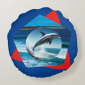 イルカ踊りオンザウェーブラウンドクッション ラウンドクッション (裏面)