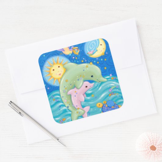 イルカ遊 スクエアシール (封筒)