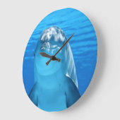 イルカ顔アップ ラージ壁時計 (傾斜)