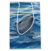 イルカ顔海かわいい写真 ミディアムペーパーバッグ (正面)