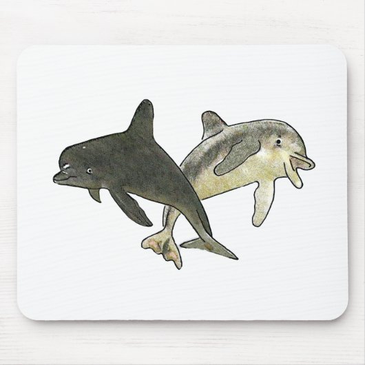 イルカ2 bの白博物館のZazzleのギフト マウスパッド (正面)