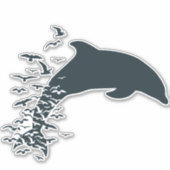 イルカ カモメ 融合アート 海洋生物 シール (正面)