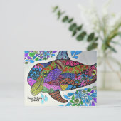 イルカ カラフル | ぬりえ 書籍 ポストカード (スタンド正面)