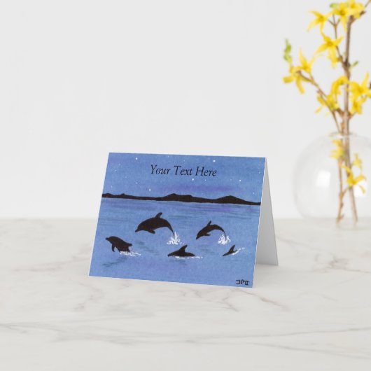 イルカ カード (黄色い花)