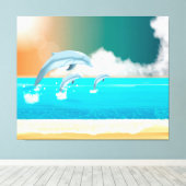 イルカ キャンバスプリント (インサイチュ (ウッドフロア))