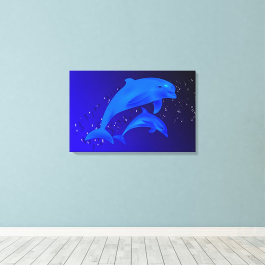 イルカ キャンバスプリント (インサイチュ (ウッドフロア))