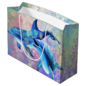 イルカ ギフト バッグ ハッピー カップル ラブ ラージペーパーバッグ (裏面アングル)