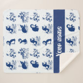 イルカ、クジラ、ペンギン シェルパブランケット (正面(横))