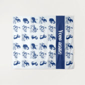 イルカ、クジラ、ペンギン タペストリー (正面(横))