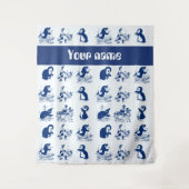 イルカ、クジラ、ペンギン タペストリー (正面)