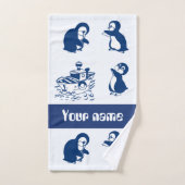 イルカ、クジラ、ペンギン バスタオルセット (ハンドタオル)