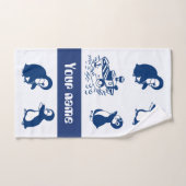 イルカ、クジラ、ペンギン バスタオルセット (ハンドタオル)