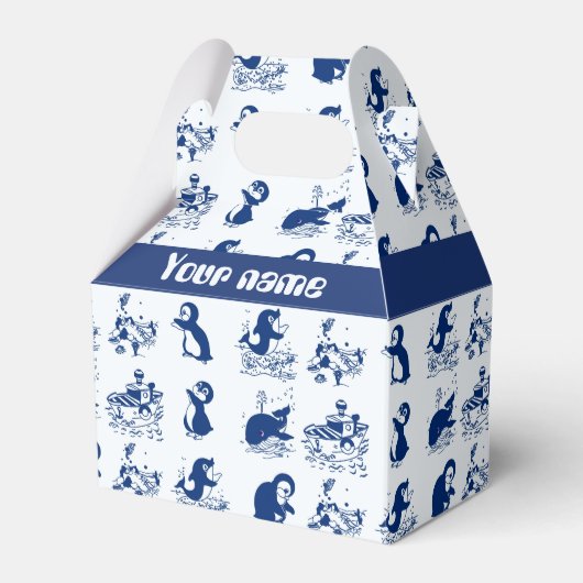 イルカ、クジラ、ペンギン フェイバーボックス (正面サイド)